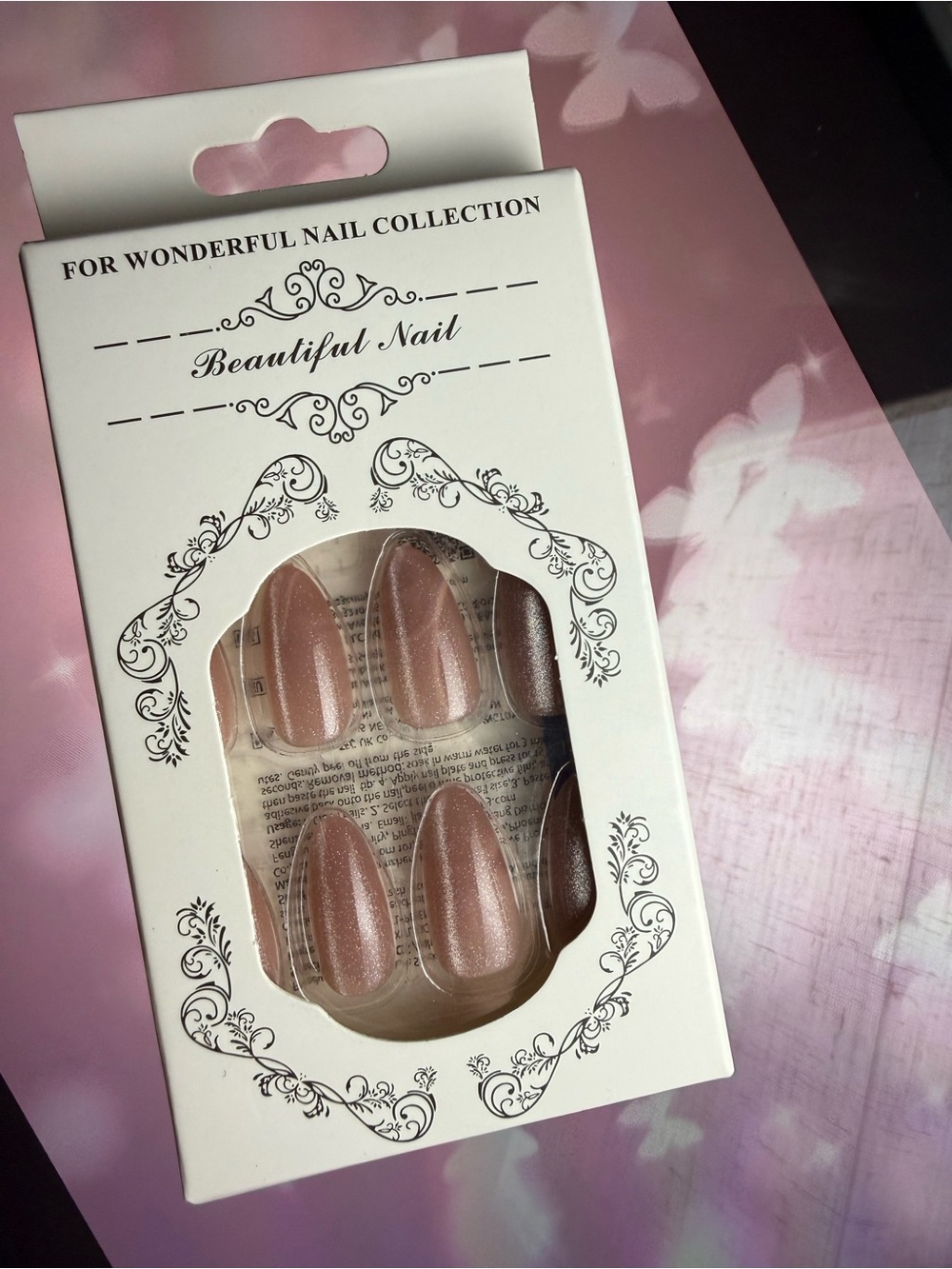 Nude Cat Eye Nail Stickers Set
